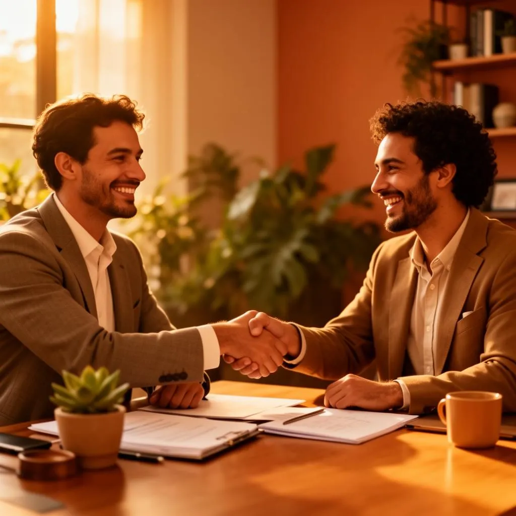 Aperto de mãos entre cliente e equipe da OCTO Mais